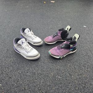 Jordan 3 Retro Mid Dark Iris + Air Zoom UNVRS FlyEase Vivid Purple - Sz 7 Lot